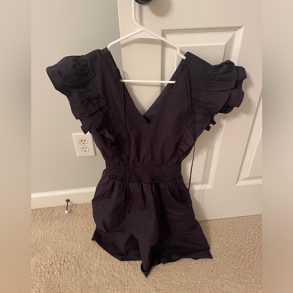 Kendall Lane Navy Ruffle Mini Dress - Picture 2 of 4